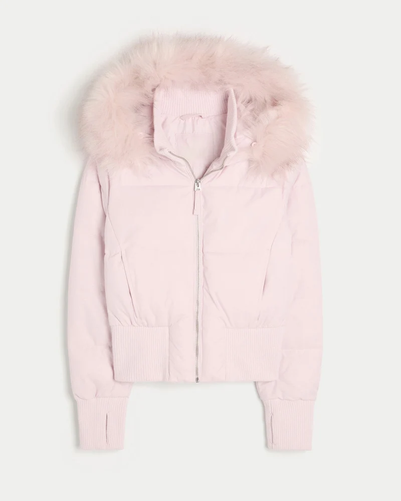 Damen Winter Steppmantel mit abnehmbarer Kapuze