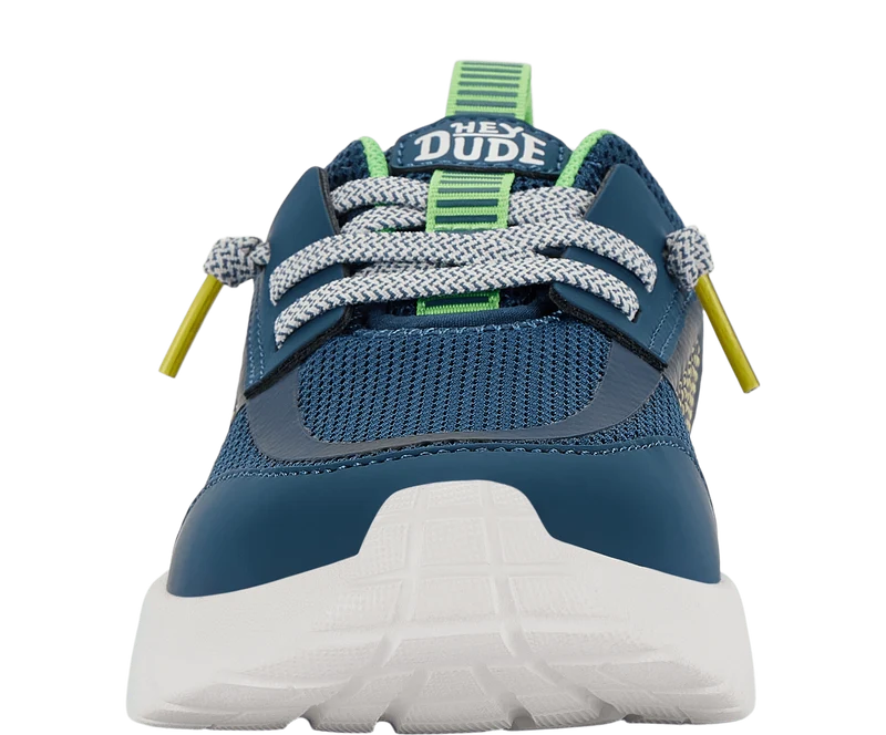 Hey Dude Sirocco Play Y Sport Block Mokassin für Kinder | Marineblau/Hellblau
