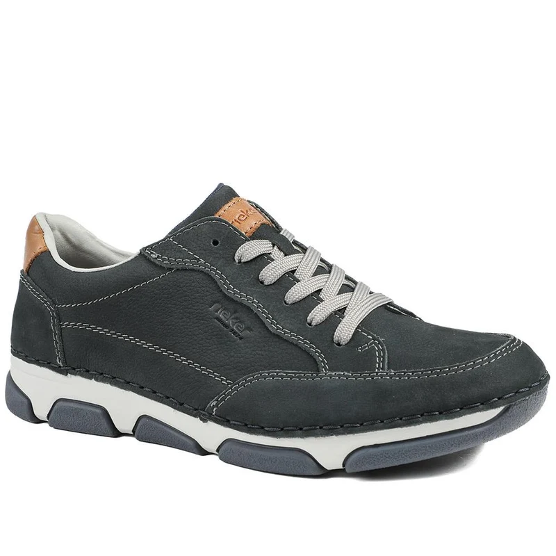 Rieker Wide Fit Leather Lace Up Trainers - RKR43508 / 328 976