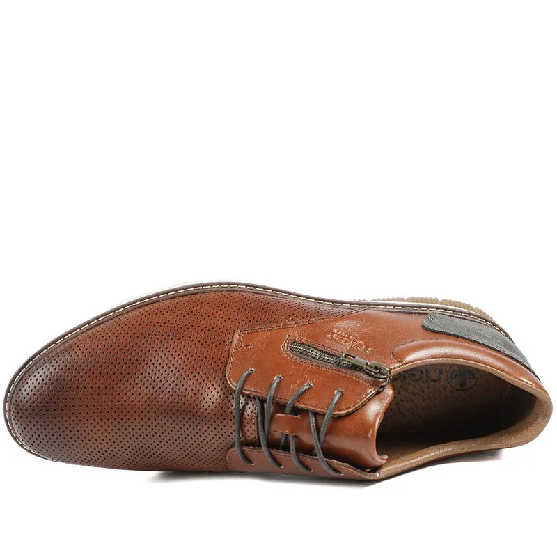 Rieker Wide Fit Leather Smart Casual Shoes - RKR43507 / 328 969 - Brown