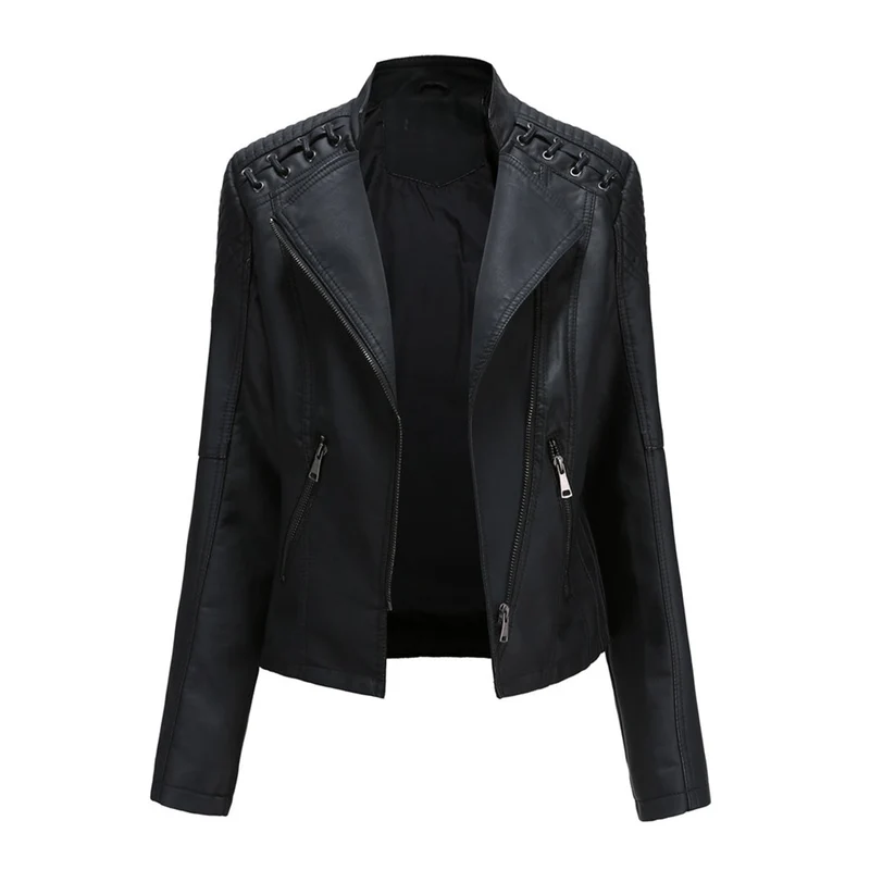 Lilian | Damen Modische Jacke mit asymmetrischem Reißverschluss