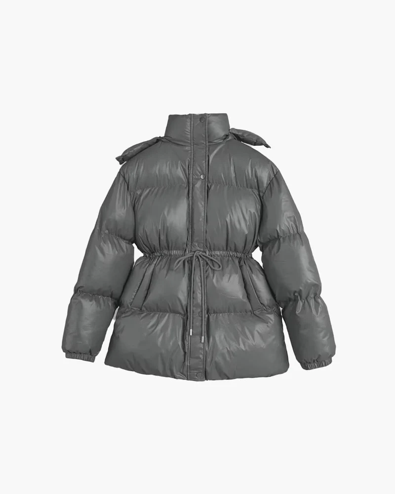 Pauline | Winter-Steppjacke für Damen mit Kordelzug und Glanzfinish