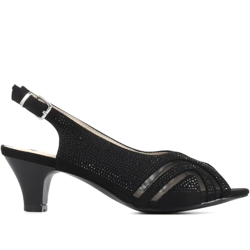 Sling-Back Evening Heels - WBINS35150 / 321 832 - Black
