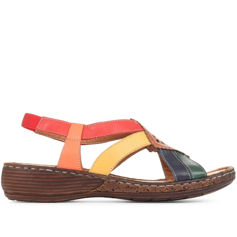 Leather Slingback Sandals - LUCK35001 / 321 605 - Multi