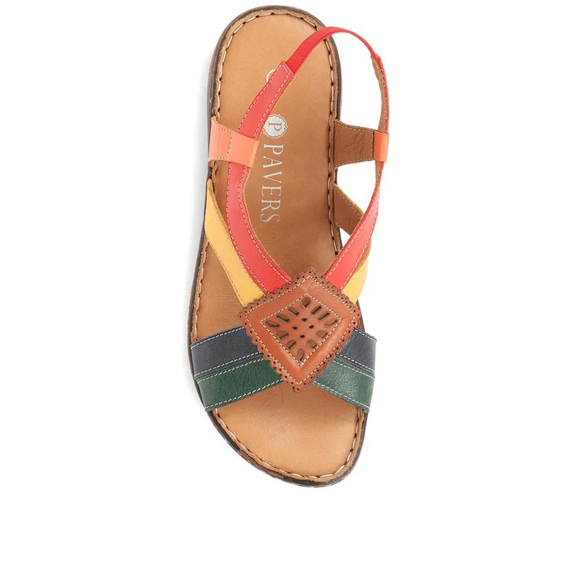 Leather Slingback Sandals - LUCK35001 / 321 605 - Multi