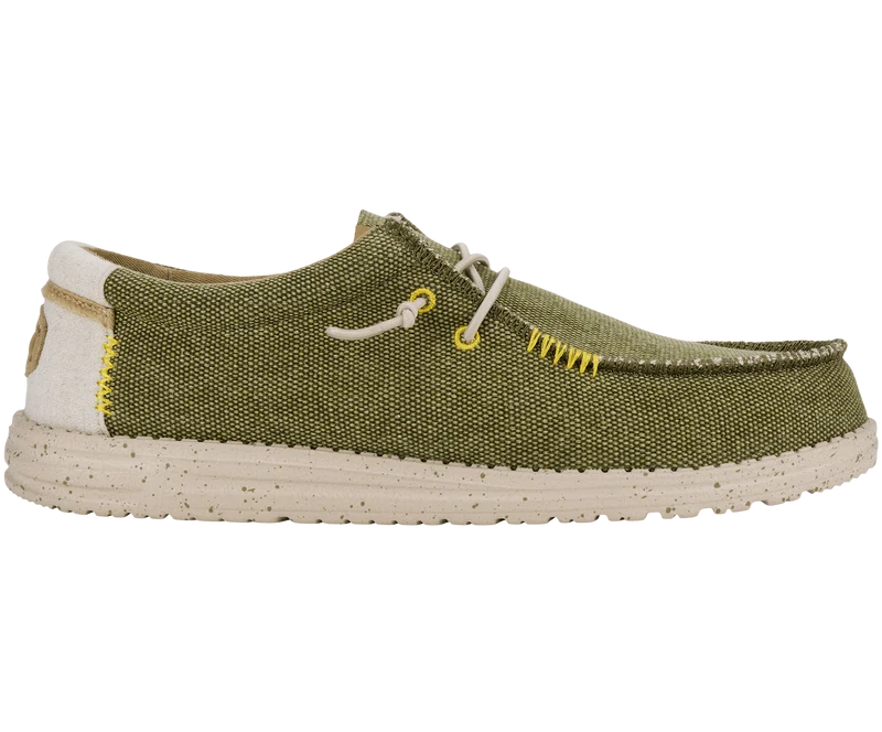 Hey Dude Wally Coastline Jute-Mokassin für Herren | Oliv