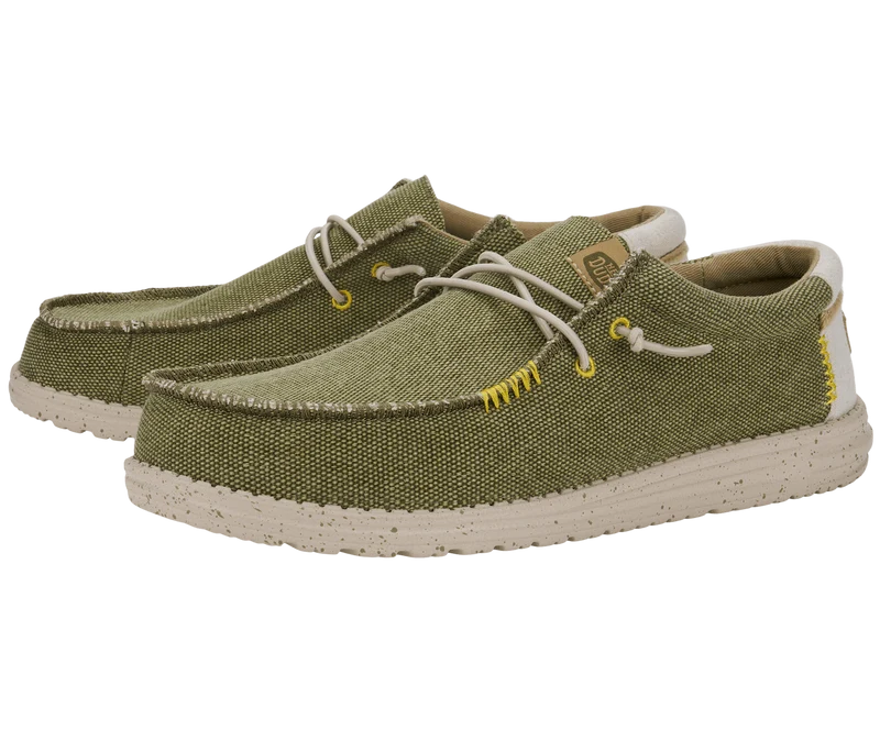 Hey Dude Wally Coastline Jute-Mokassin für Herren | Oliv