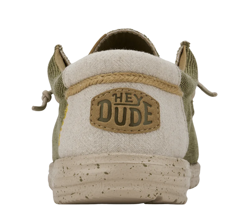 Hey Dude Wally Coastline Jute-Mokassin für Herren | Oliv