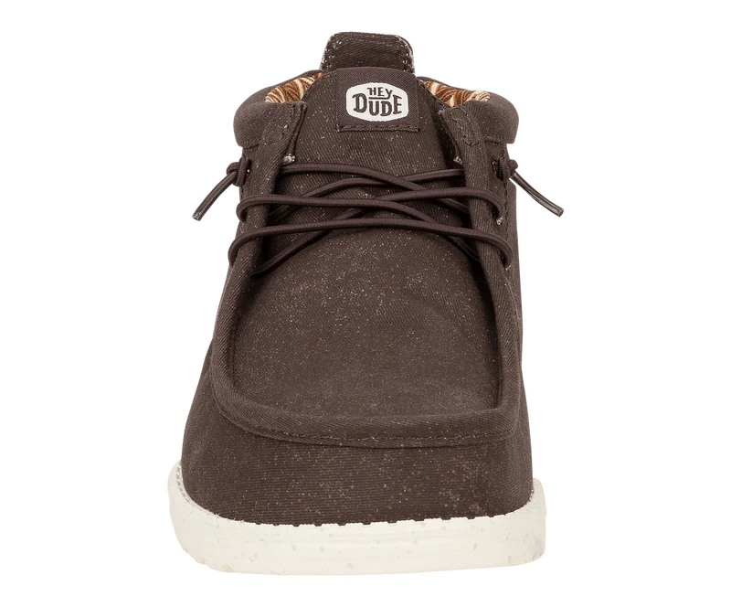 Hey Dude Wally Mid Stretch Canvas Mokassin-Stiefel für Herren | Mole Brown