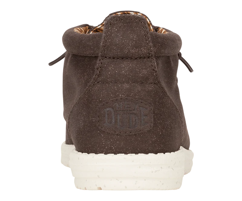 Hey Dude Wally Mid Stretch Canvas Mokassin-Stiefel für Herren | Mole Brown