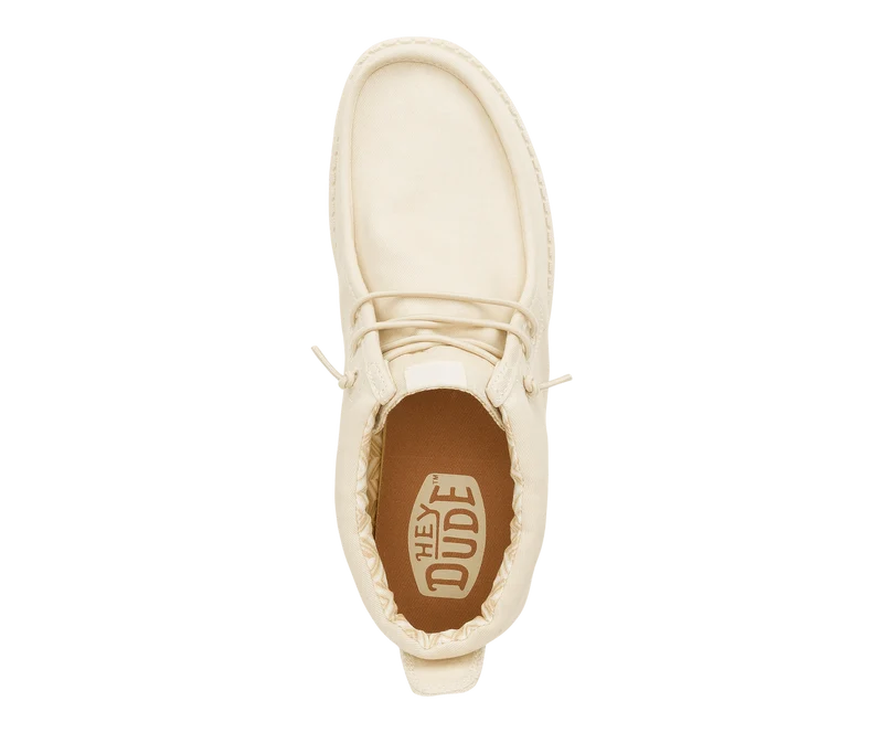 Hey Dude Wally Mid Stretch Canvas Mokassin-Stiefel für Herren | Knochenweiß