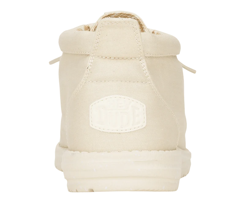 Hey Dude Wally Mid Stretch Canvas Mokassin-Stiefel für Herren | Knochenweiß