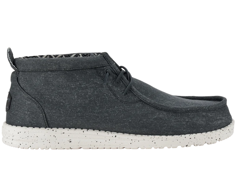 Hey Dude Wally Mid Stretch Canvas Mokassin-Stiefel für Herren | Grau