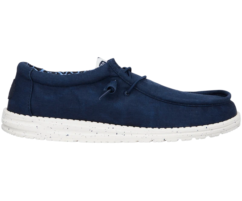 Hey Dude Wally Stretch-Canvas-Mokassin für Herren | Marineblau
