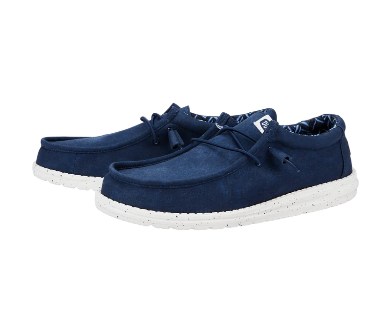 Hey Dude Wally Stretch-Canvas-Mokassin für Herren | Marineblau