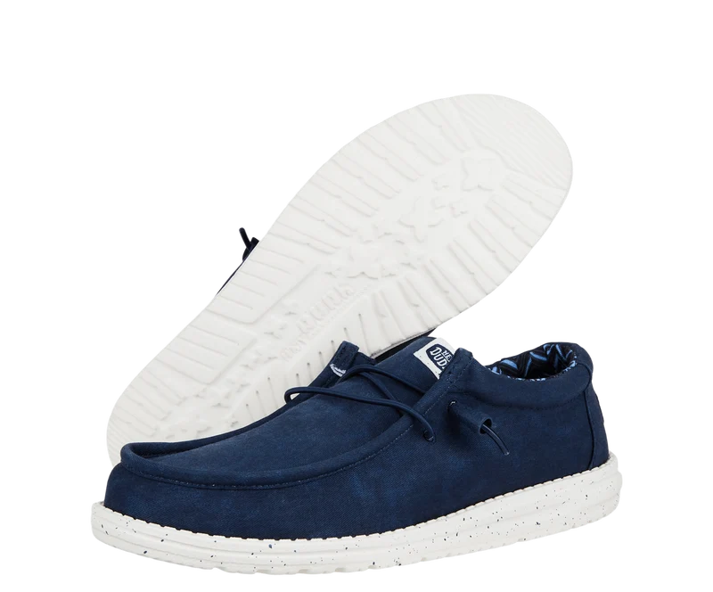 Hey Dude Wally Stretch-Canvas-Mokassin für Herren | Marineblau