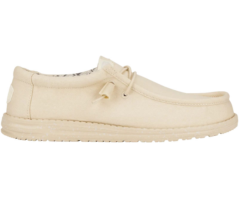 Hey Dude Wally Stretch-Canvas-Mokassin für Herren | Steinweiß