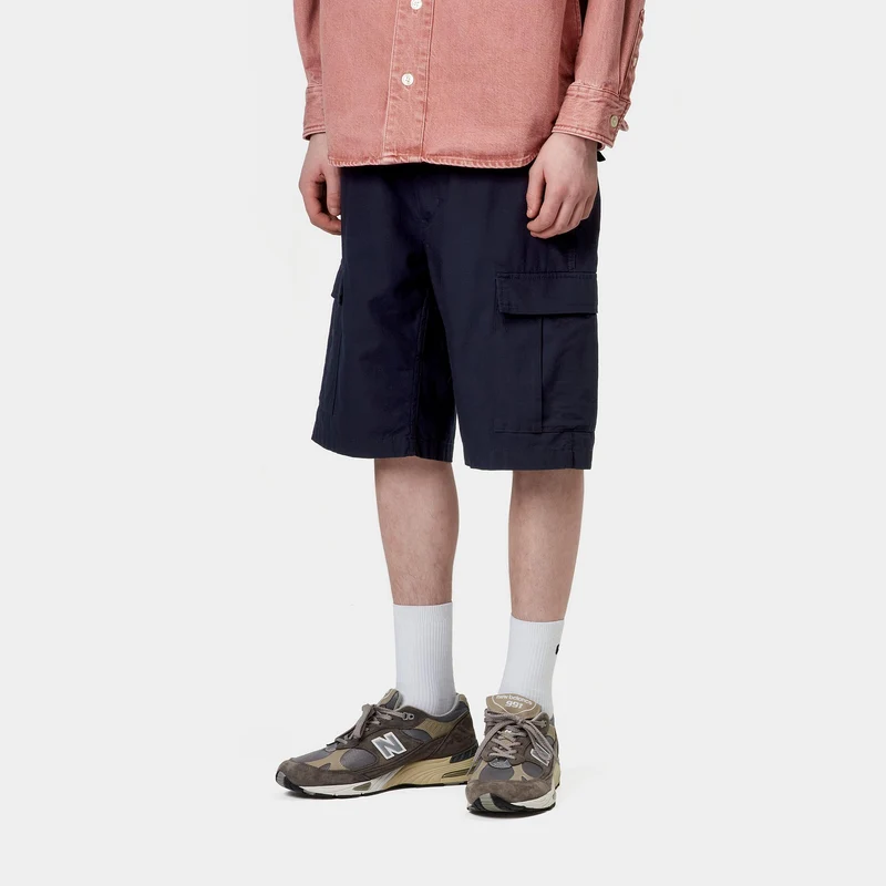 Carhartt WIP Herren Aviation Short | Dunkelblau gespült