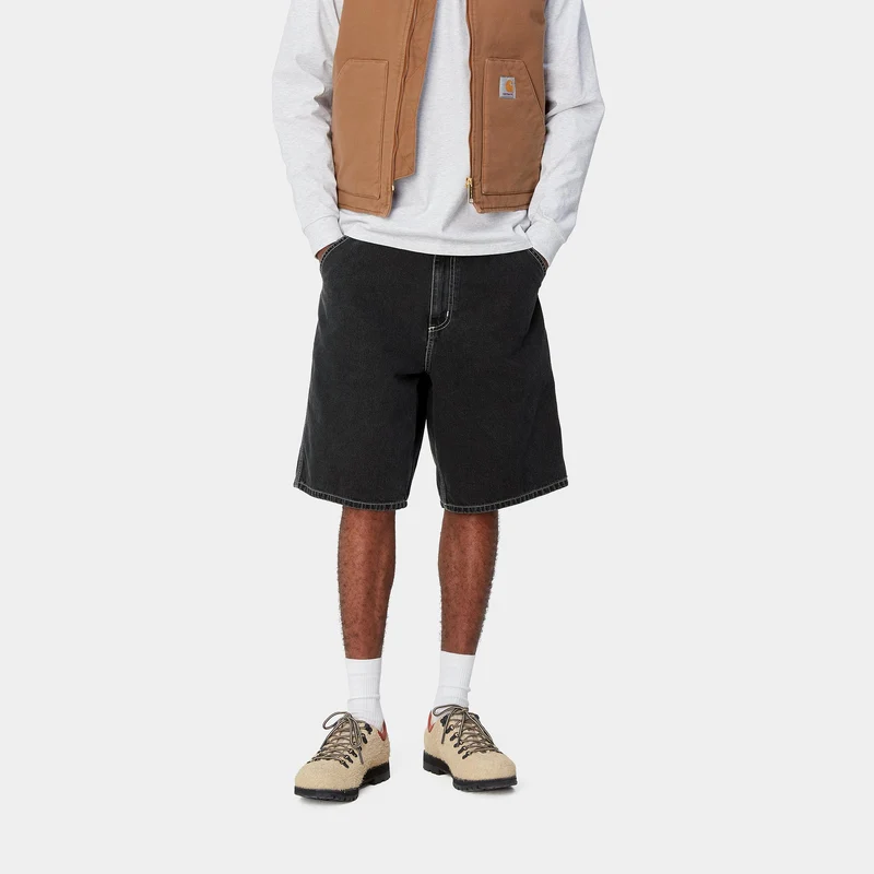 Carhartt WIP Herren Simple Norco Denim Short | Schwarz Heavy Stone Washed
