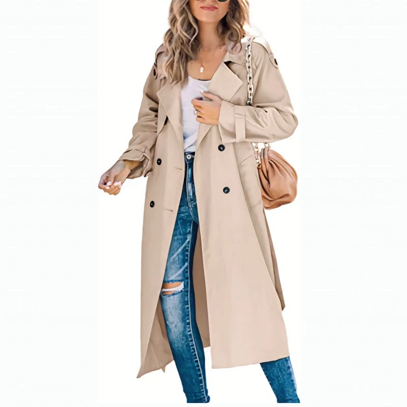 Damen langer Trenchcoat