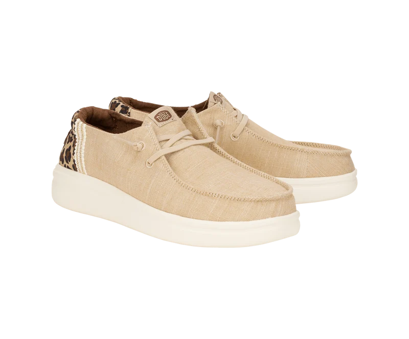 Hey Dude Damen-Mokassin „Tiermotiv“ von Wendy Rise | Hellbraun