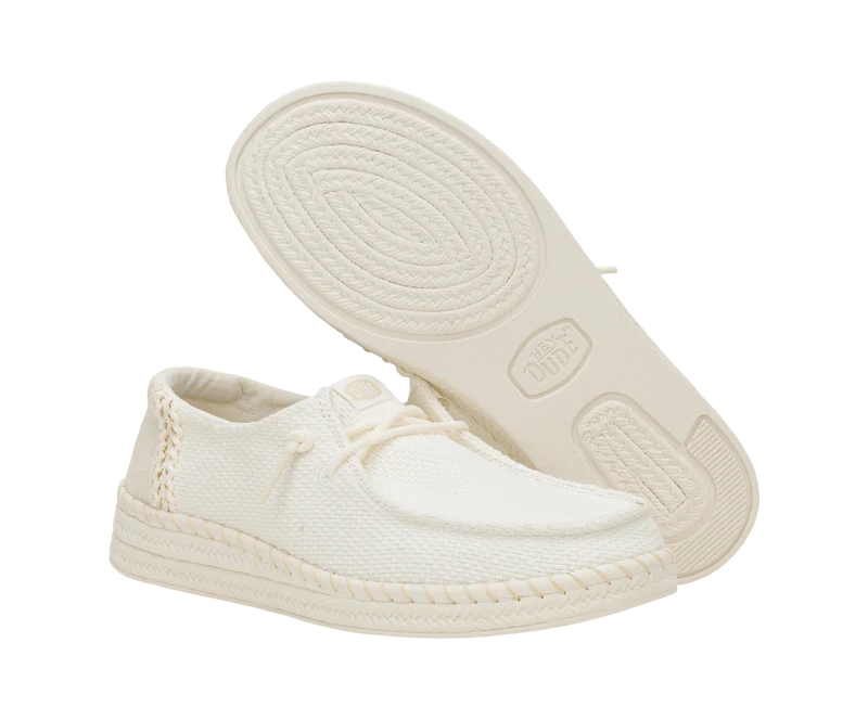Hey Dude Wendy Espadrille-Mokassin für Damen, gewebt | Weiß