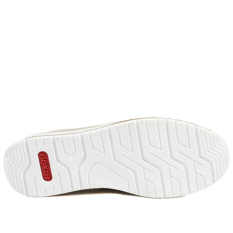 Rieker Casual Leather Zip & Lace Trainers - RKR43005 / 328 904 - Beige