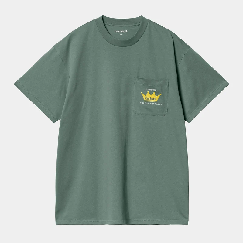 Carhartt WIP Herren Crown Pocket T-Shirt | Silberne Kiefer