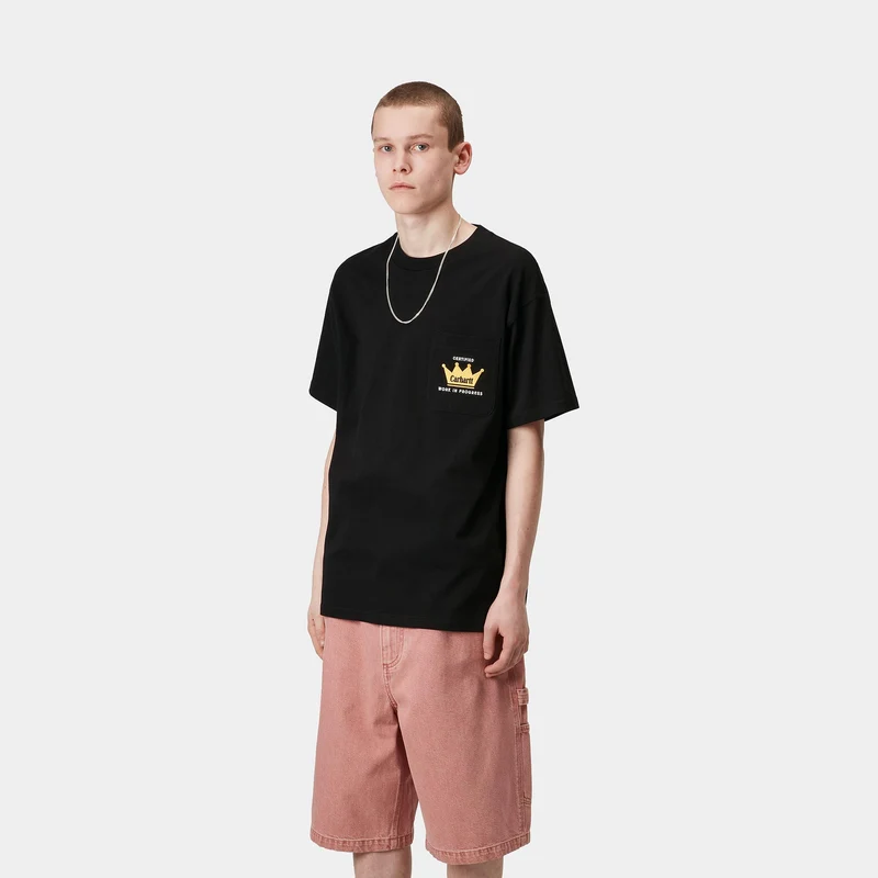 Carhartt WIP Herren Crown Pocket T-Shirt | Schwarz