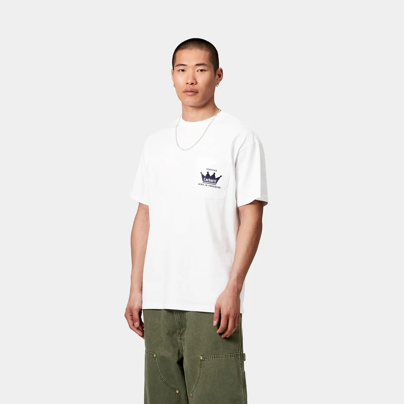 Carhartt WIP Herren Crown Pocket T-Shirt | Weiß