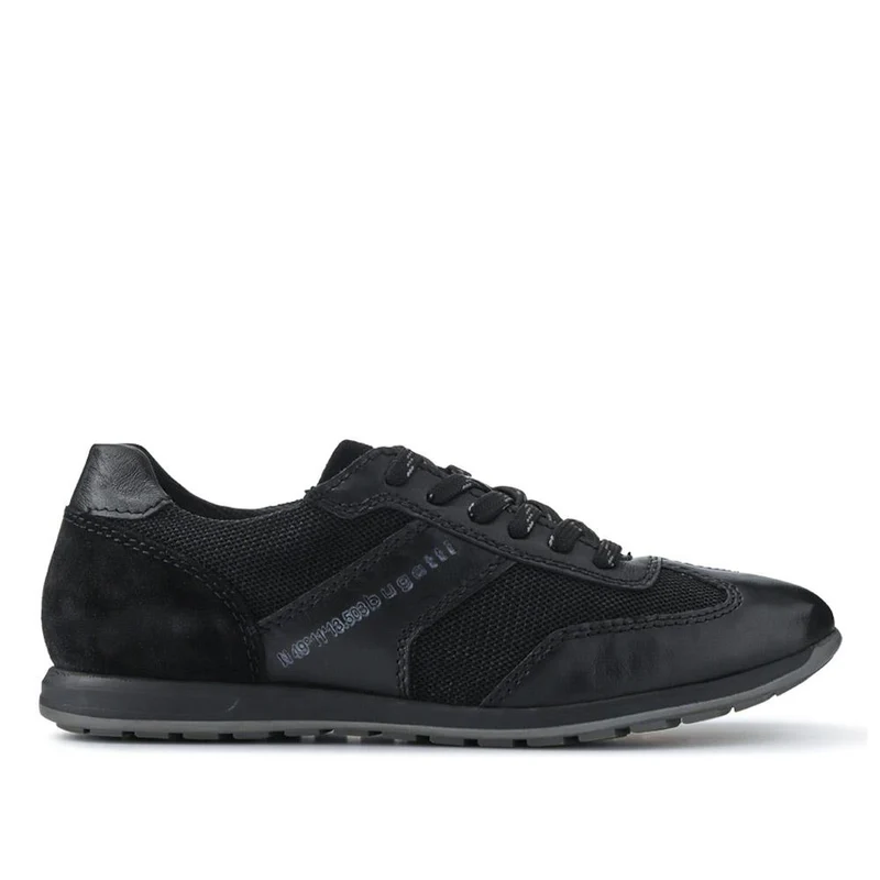 Casual Leather Lace-Up Shoes - BUG41504 / 326 720 - Black