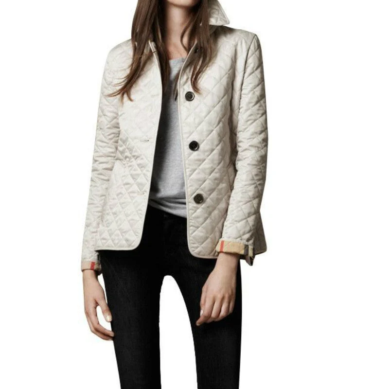 Andrea | Damen Gesteppte Freizeitjacke mit Knopfleiste vorne