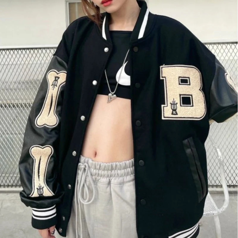 Laura | Damen Winter-Bomberjacke im Letterman-Style