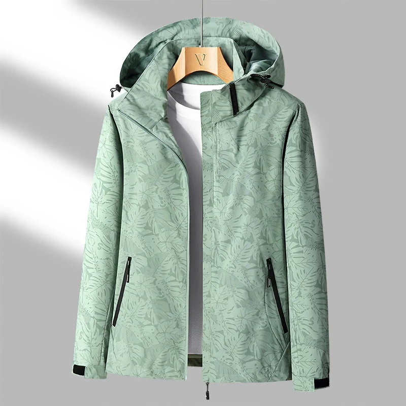 Johanna | Damen Jacke mit Kapuze und Blattmuster