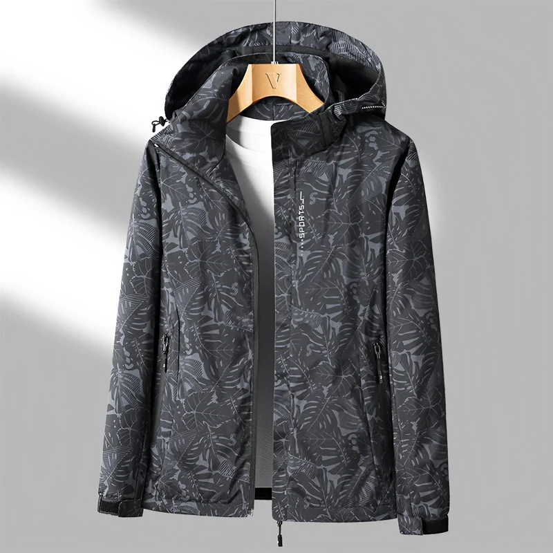 Johanna | Damen Jacke mit Kapuze und Blattmuster
