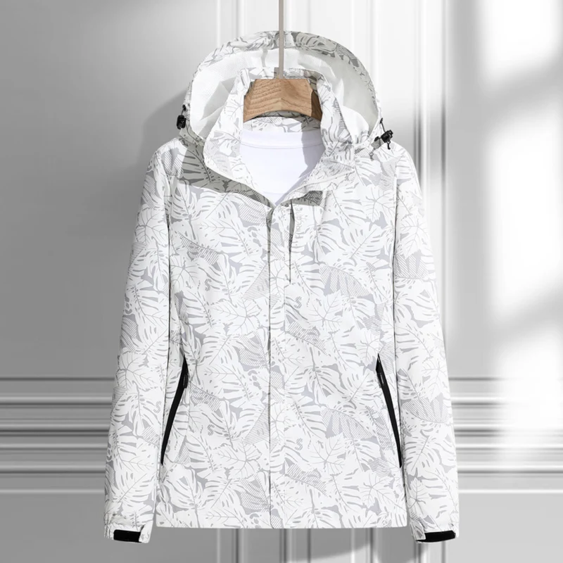 Johanna | Damen Jacke mit Kapuze und Blattmuster