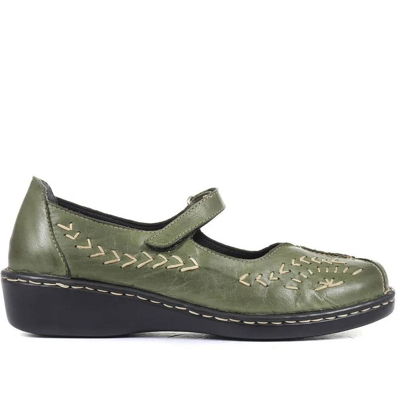 Touch-Fasten Mary Janes - AS2400 / 308 534 - Khaki