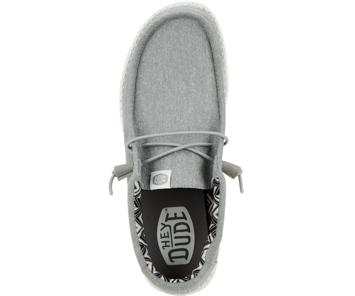 Hey Dude Wally Herren-Mokassin aus Stretch-Canvas | Hellgrau
