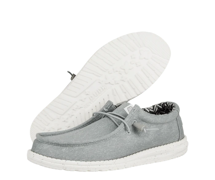 Hey Dude Wally Herren-Mokassin aus Stretch-Canvas | Hellgrau