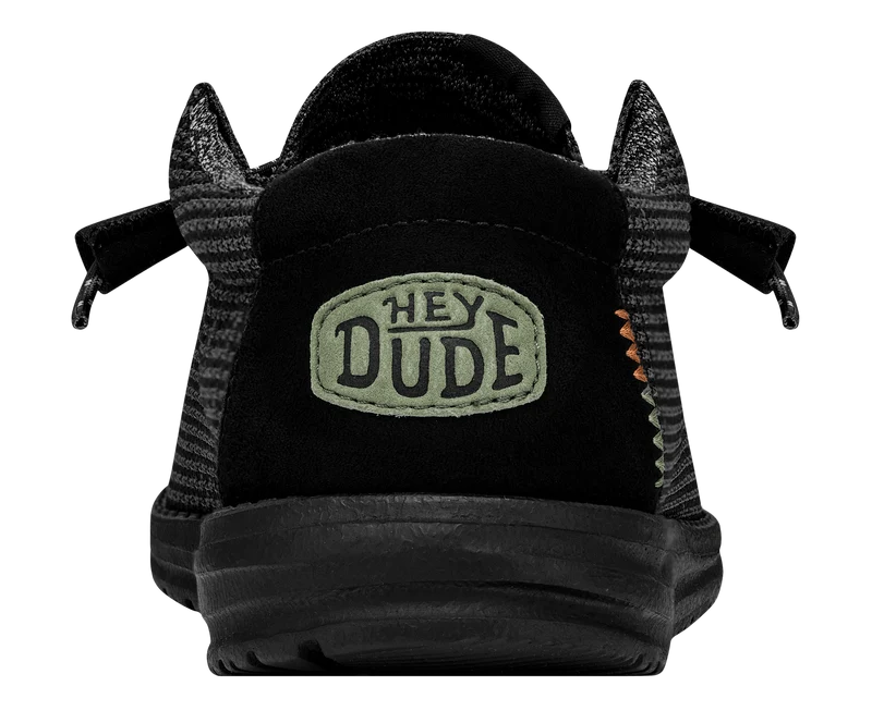 Hey Dude Wally Sport Mesh-Mokassin für Herren | Schwarz / Schwarz