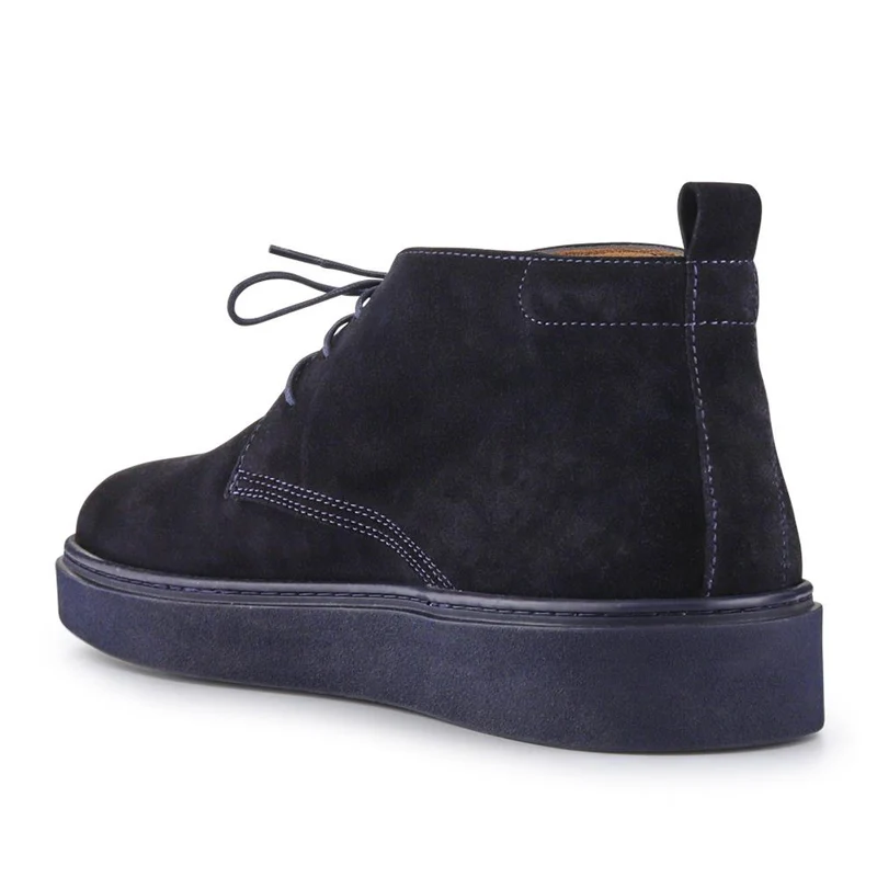 Dane Leather Lace-Up Boots - DANE / 327 863 - Navy Suede