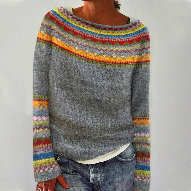 Hannah | Stilvoller Und Gemütlicher Retro-Streifenpullover Für Damen