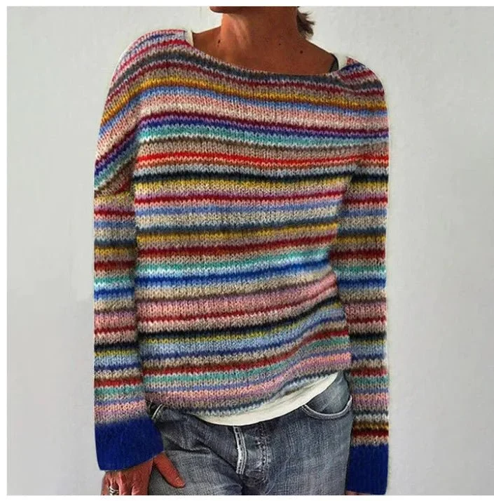 Hannah | Stilvoller Und Gemütlicher Retro-Streifenpullover Für Damen