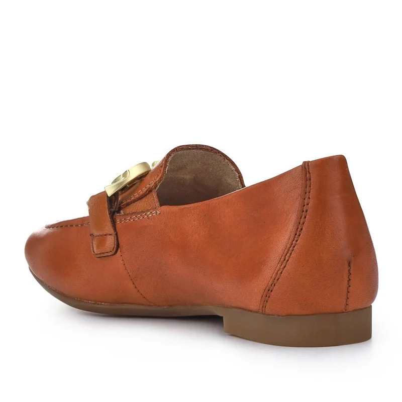 Leather Heeled Loafers - DRS41501 / 326 855 - Tan