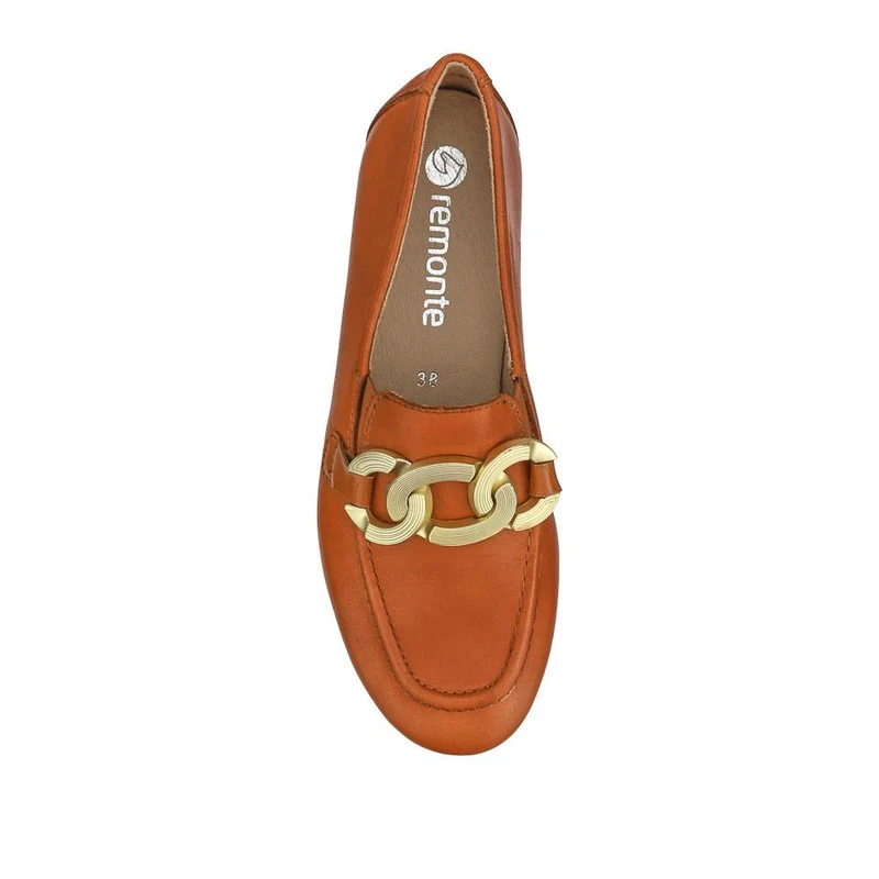 Leather Heeled Loafers - DRS41501 / 326 855 - Tan