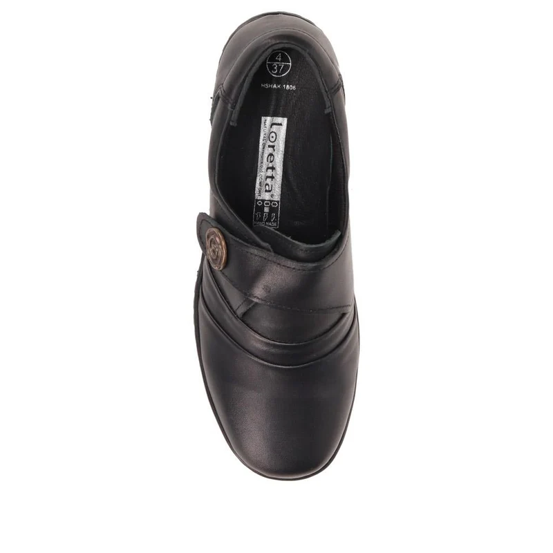 Handmade Leather Shoe with One Touch Strap - HSHAK1806 / 146 045 - Black