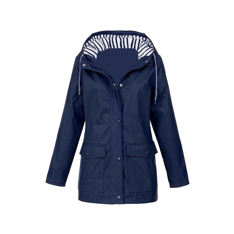 Annika | Damen Regenjacke mit Kapuze und Reißverschluss