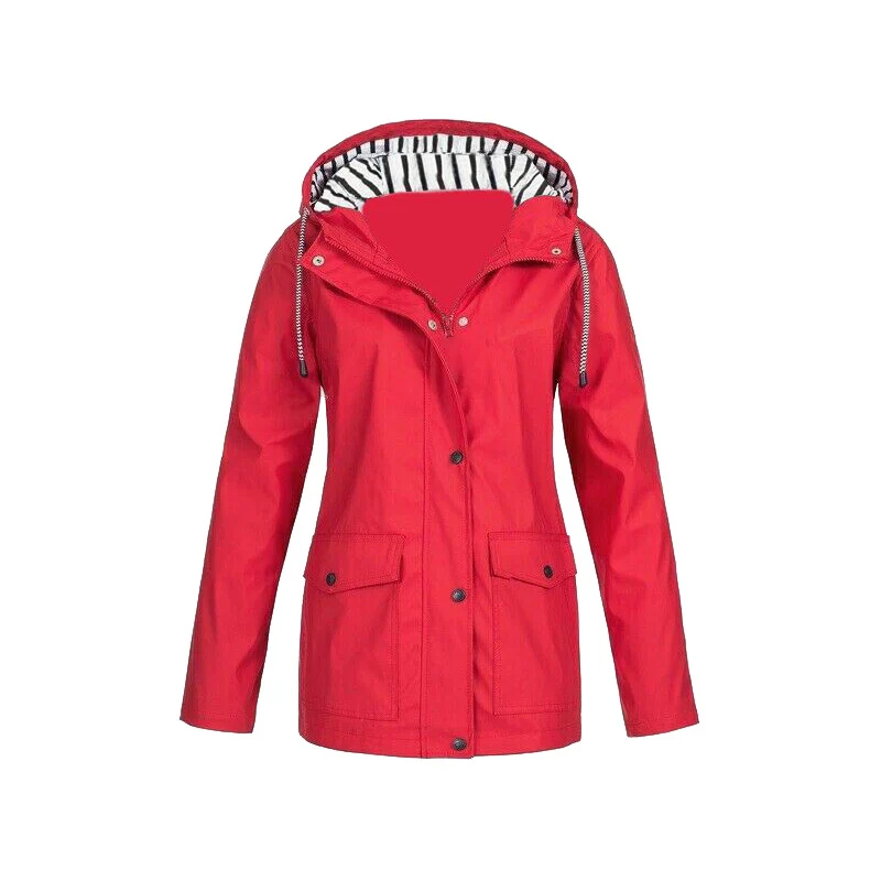 Annika | Damen Regenjacke mit Kapuze und Reißverschluss