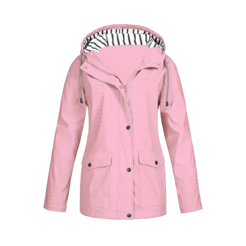 Annika | Damen Regenjacke mit Kapuze und Reißverschluss