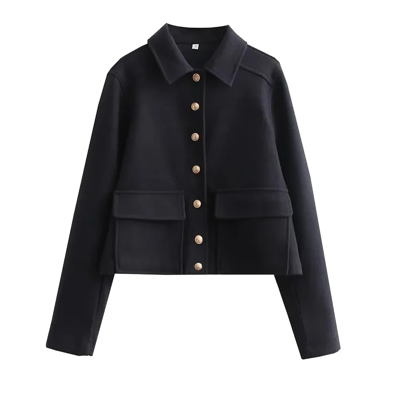 Lara | Damen Smart-Casual kurz geschnittene Jacke mit Knopfleiste vorne